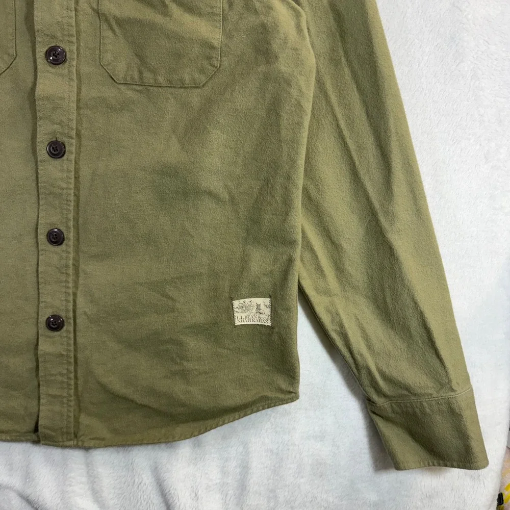 LL Bean x Noah Kahan M Olive Chamois Cloth Shirt Collab Rustic Camp Hiking Indie - Picture 3 of 8